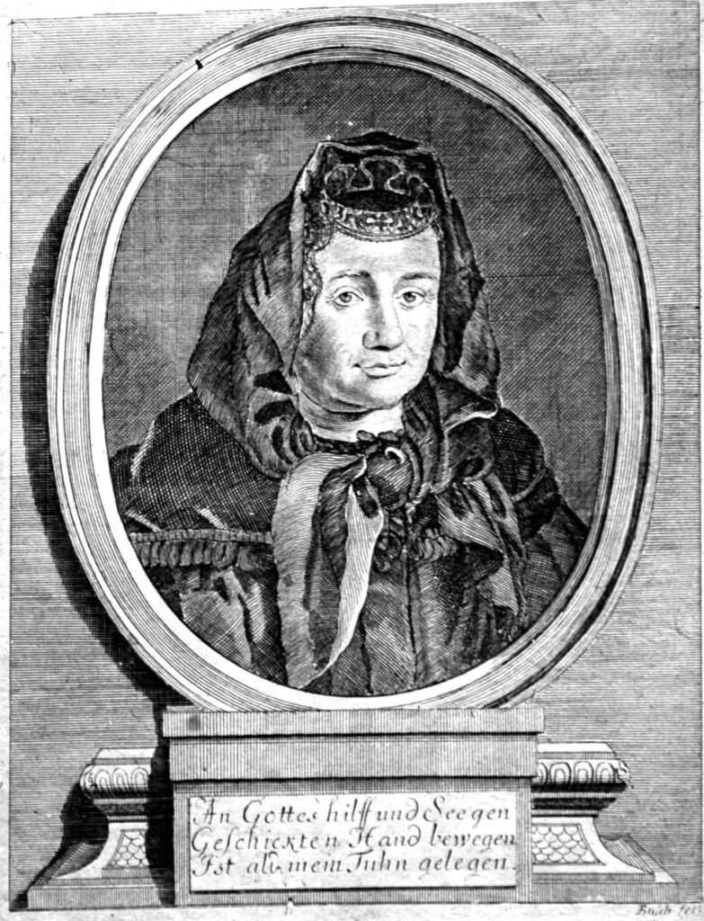 Porträt der Hebamme Justine Siegemund (1636 - 1705)